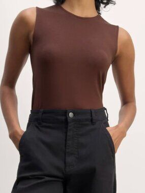 Everlane The Form Tank in Dark Mahogany - Size S